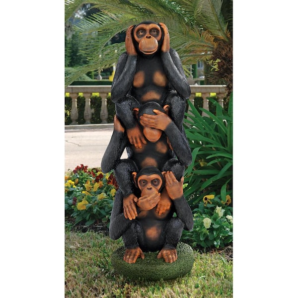 Design Toscano Hear No Evil, See No Evil, Speak No Evil Monkeys Grand-Scale Statue - EU48801
