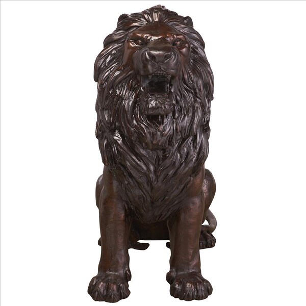 Design Toscano Sentinel Lion Cast Bronze Garden Statue: Right - DK25052