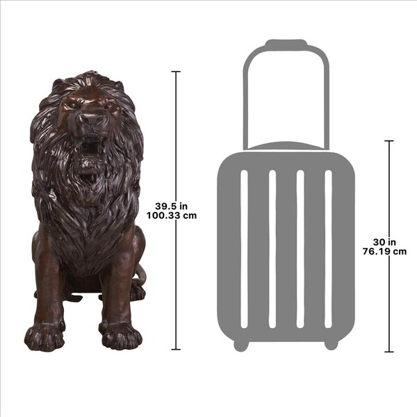 Design Toscano Sentinel Lion Cast Bronze Garden Statue: Right - DK25052