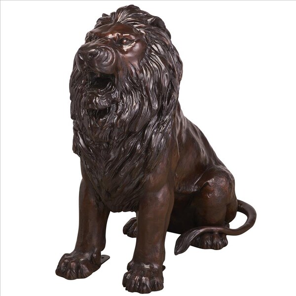 Design Toscano Sentinel Lion Cast Bronze Garden Statue: Right - DK25052