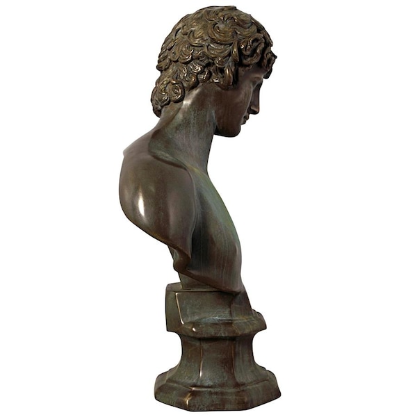 Design Toscano Antinous, Beloved of Roman Emperor Hadrian Bust Statue - NE13001