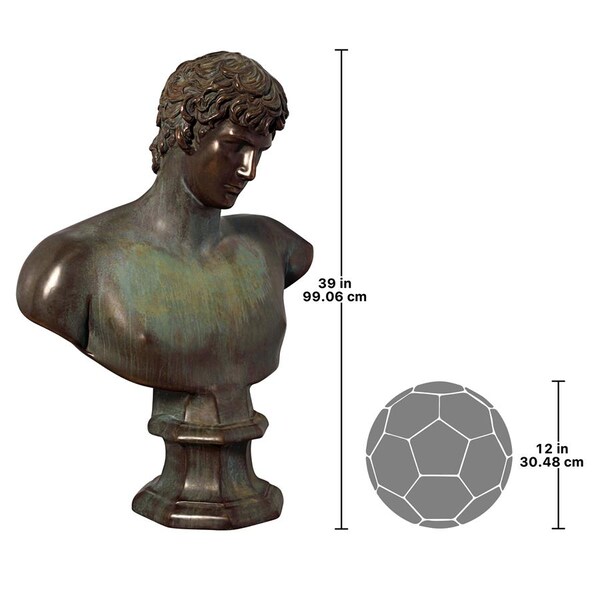 Design Toscano Antinous, Beloved of Roman Emperor Hadrian Bust Statue - NE13001