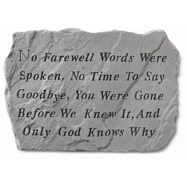 Kay Berry - Inc. No Farewell Words Were Spoken - Memorial - 18.5 Inches x 12.25 Inches - KA313448