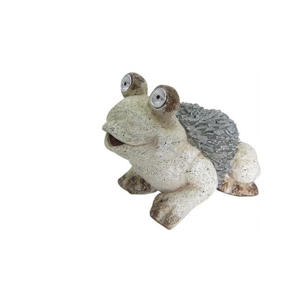Alpine Corp Alpine Corp QWR474SLR 12 in. Solar Frog Statue - QWR474SLR