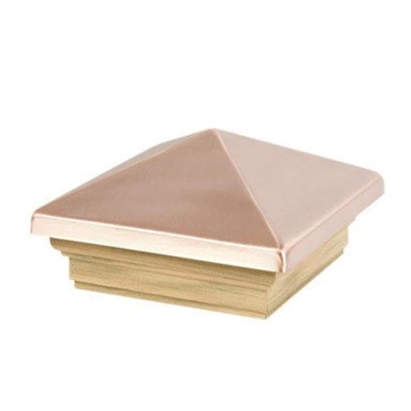 Gan Eden 220 4 x 4 in. Copper & Wood Pyramid Post Cap - GA3016779