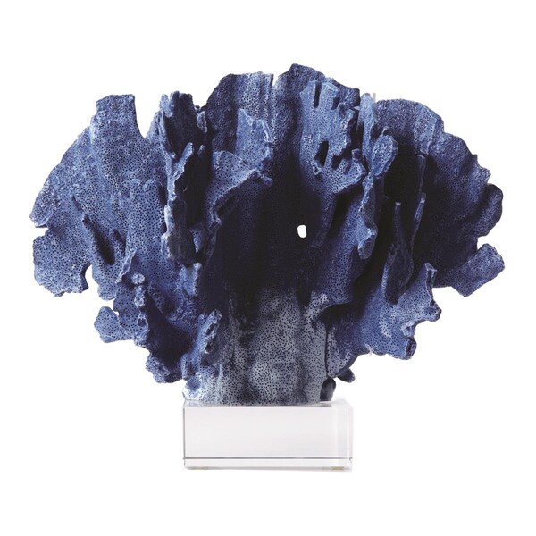 Puesta En Escena Coral Sculpture on Glass Base  Blue - PU4179108