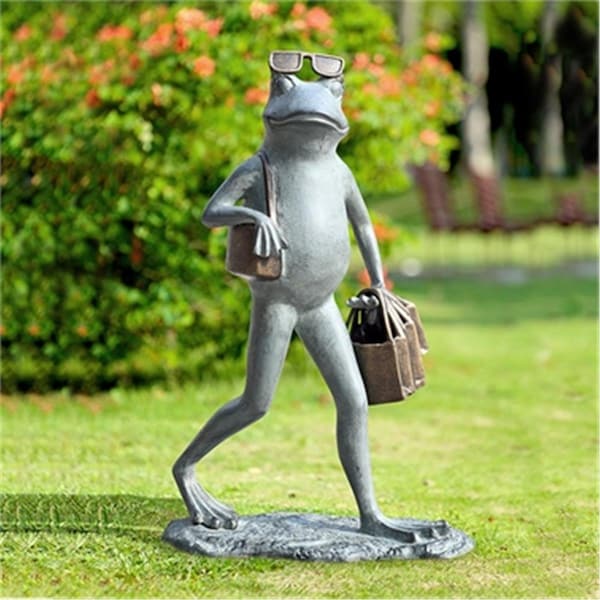 Rickis Rugs Suave Shopper Frog Garden Sculpture - 22 x 14.50 x 8.50 in. - RI2486412