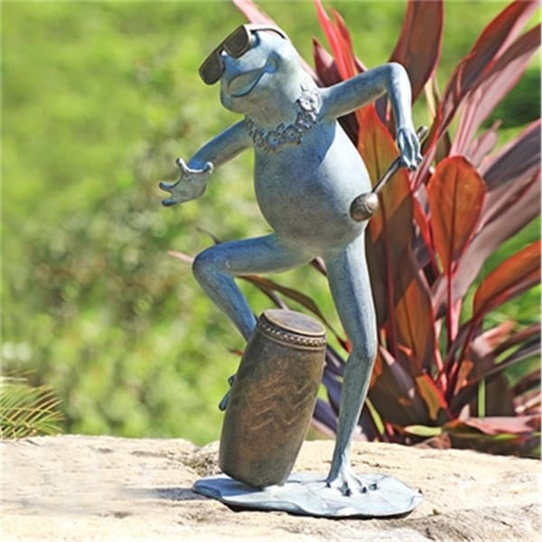 Spi Frog Conga Drummer Garden Sculpture 21 x 11.50 x 9.50 in. - 34877