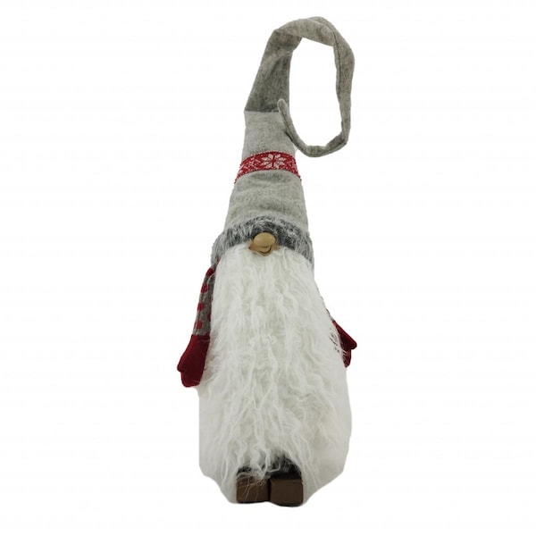 Palacedesigns 36 x 6.3 x 6.7 in. Red & Gray Winter Gnome with Snowflakes - PA3099279