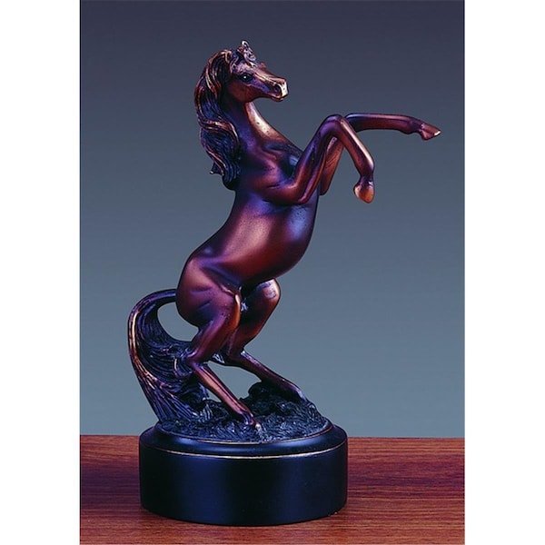 Dwellingdesigns F Standing Horse Bronze Plated Resin Sculpture - 4.5 x 3 x 7 in. - DW3083331