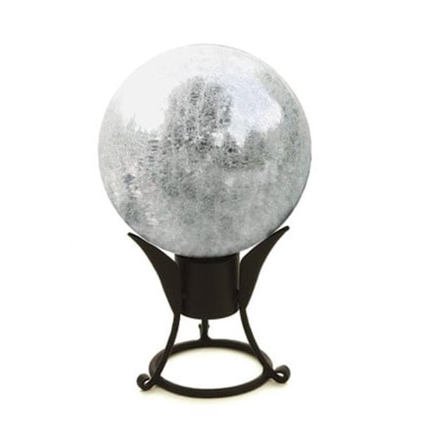 Achla Designs Achla G10-S-C 10 in. Gazing Globe in Silver with Crackle - G10-S-C