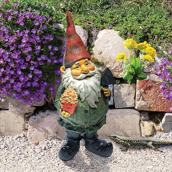 Design Toscano Dagobert with Gifts Garden Gnome Statue - QM211261