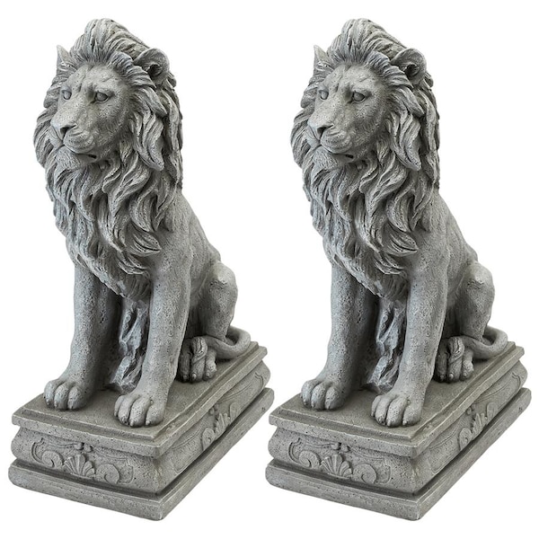 Design Toscano Fouquet Royal Palace Sentinel Lion Statue: Set of Two - LY988278