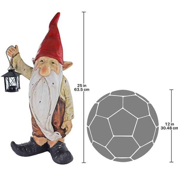 Design Toscano Wheezer, Santa's Keeper of the Light Holiday Gnome Statue - DS17636