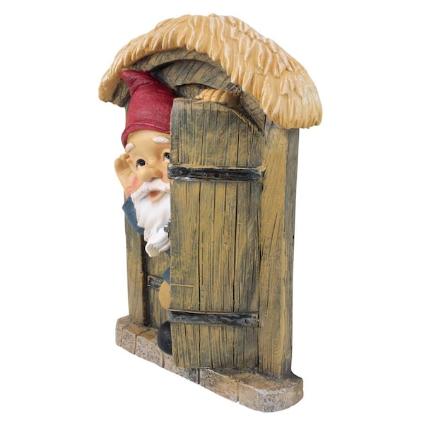 Design Toscano The Knothole Gnomes Garden Welcome Tree Sculpture: Door Gnome - QL4281