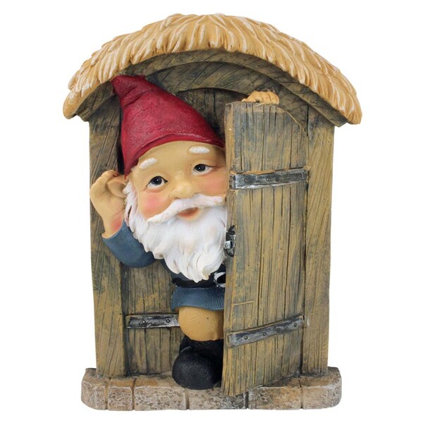 Design Toscano The Knothole Gnomes Garden Welcome Tree Sculpture: Door Gnome - QL4281