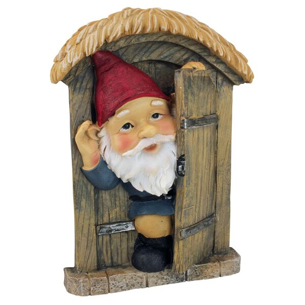 Design Toscano The Knothole Gnomes Garden Welcome Tree Sculpture: Door Gnome - QL4281