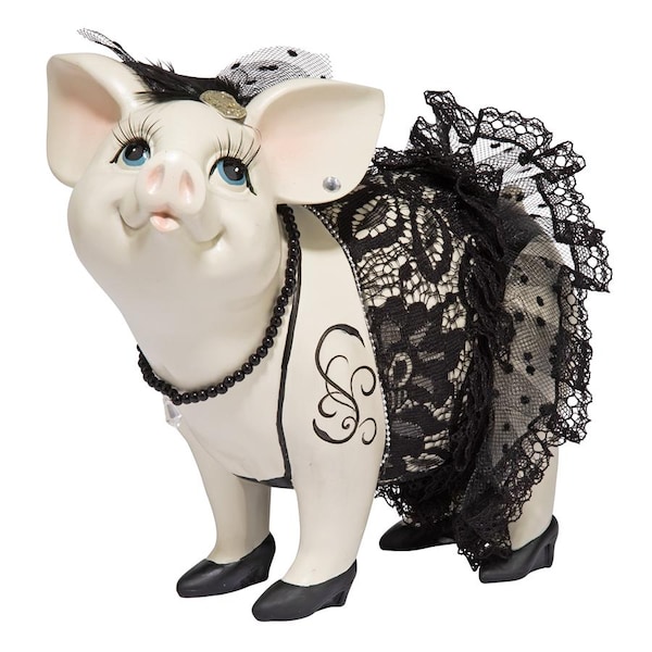 Design Toscano Lace and Lard, Madame Pig Statue - QS2810