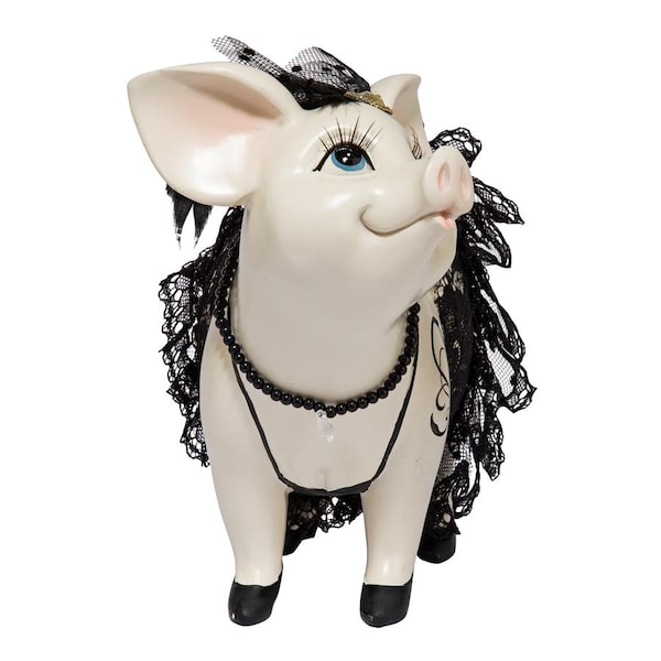 Design Toscano Lace and Lard, Madame Pig Statue - QS2810