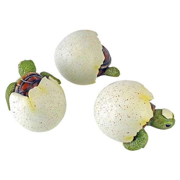 Design Toscano Out of the Shell Baby Turtle Triplet Statues - QM2562500