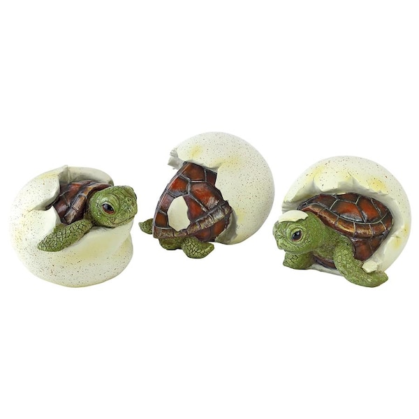 Design Toscano Out of the Shell Baby Turtle Triplet Statues - QM2562500