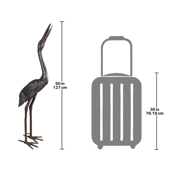 Design Toscano Large Heron Head High Cast Bronze Garden Statue - KW550202