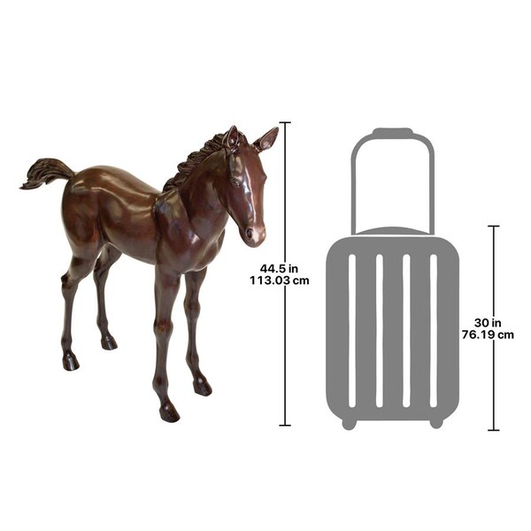 Design Toscano Standing Horse Foal Cast Bronze Garden Statue - PB1081