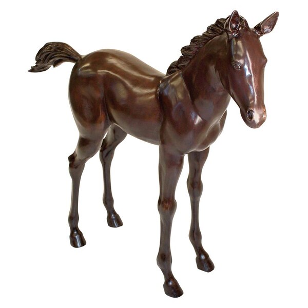 Design Toscano Standing Horse Foal Cast Bronze Garden Statue - PB1081
