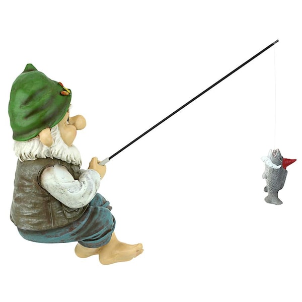 Design Toscano Ziggy, the Fishing Gnome Garden Sitter Statue - QM2806500