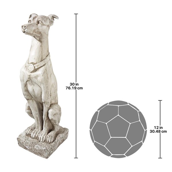 Design Toscano Art Deco Whippet Greyhound Sentinel Dog Statue - AL32920