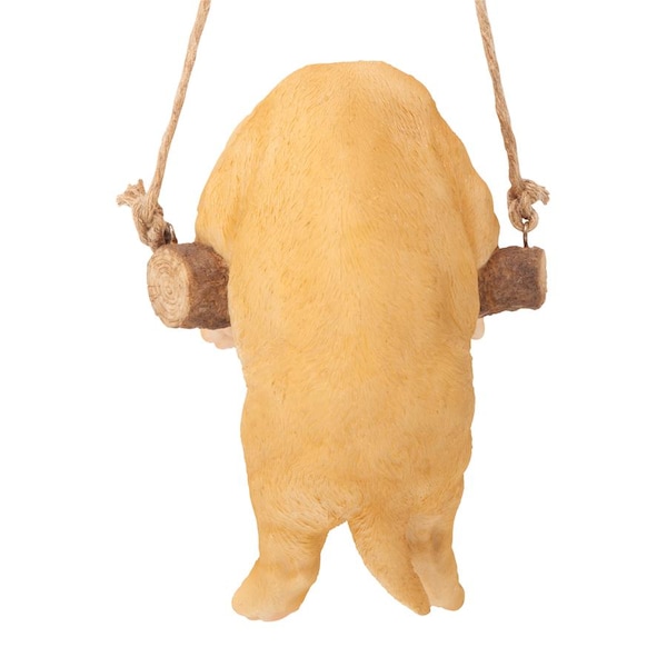 Design Toscano Yellow Lab Puppy on a Perch Hanging Dog Sculpture - JQ108069