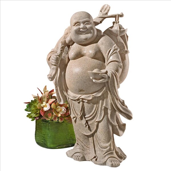 Design Toscano Wandering Happy Hotei Buddha Statue - JQ3859