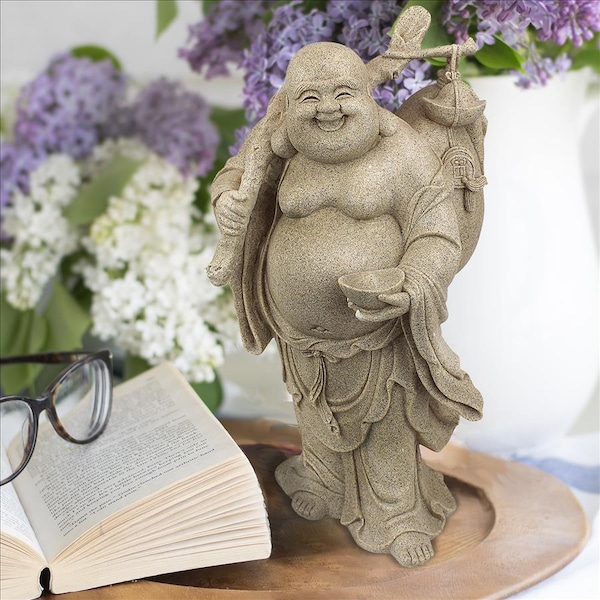 Design Toscano Wandering Happy Hotei Buddha Statue - JQ3859