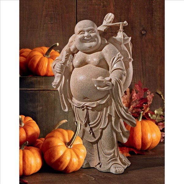 Design Toscano Wandering Happy Hotei Buddha Statue - JQ3859
