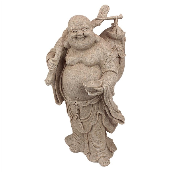 Design Toscano Wandering Happy Hotei Buddha Statue - JQ3859