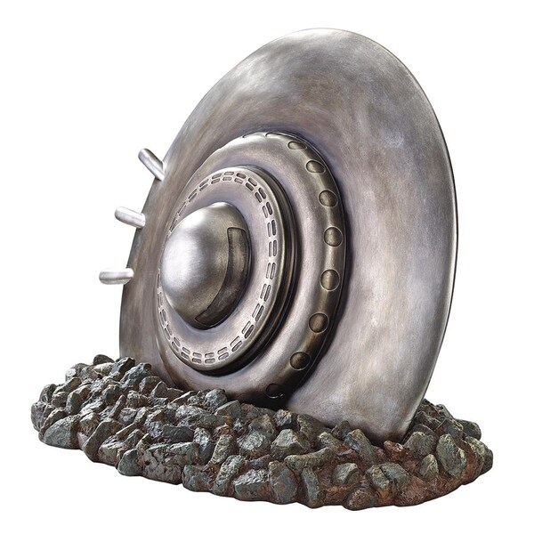 Design Toscano Crash Landing Flying Saucer Alien Spacecraft Statue - KY71188