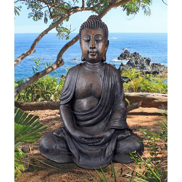 Design Toscano Meditative Buddha of the Grand Temple: Dark Stone, Large - AL1160