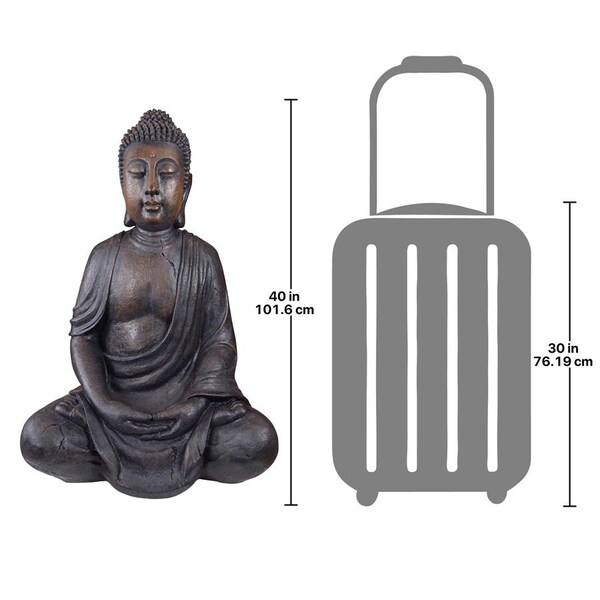 Design Toscano Meditative Buddha of the Grand Temple: Dark Stone, Large - AL1160