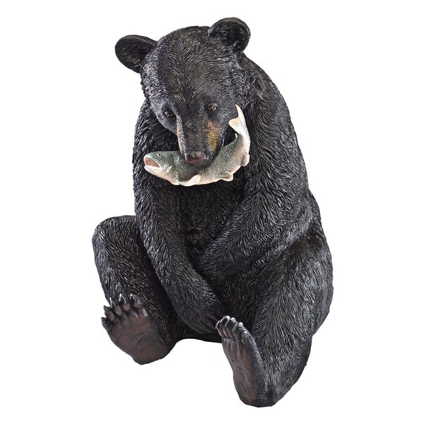 Design Toscano The Expert Fisherman Black Bear Statue - KY71194