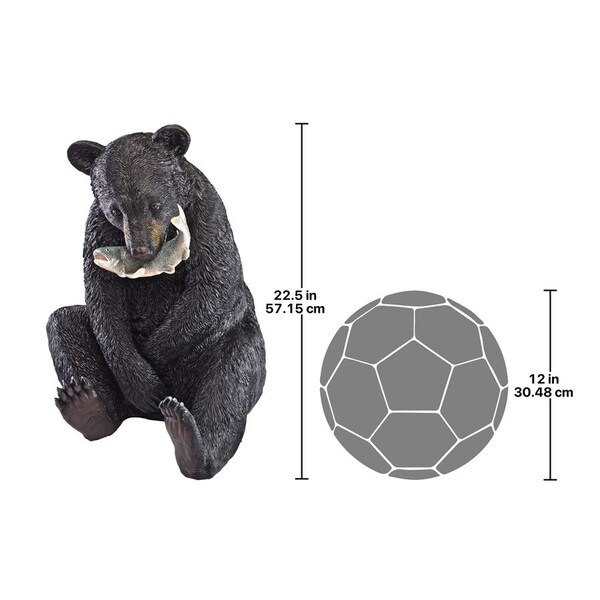 Design Toscano The Expert Fisherman Black Bear Statue - KY71194