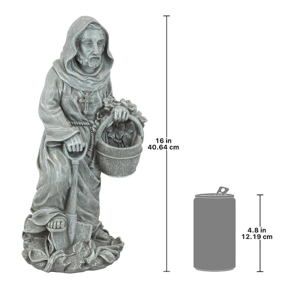 Design Toscano St. Fiacre, the Gardener's Patron Saint Statue: Small - QM13003
