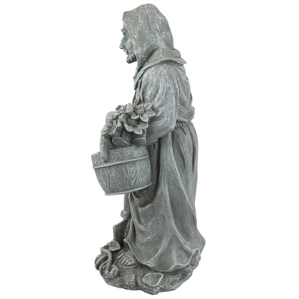 Design Toscano St. Fiacre, the Gardener's Patron Saint Statue: Small - QM13003