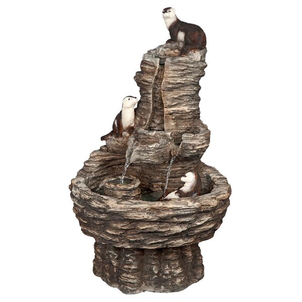 Design Toscano Tres Amigos Playful Otter Cascading Garden Fountain - KY1008