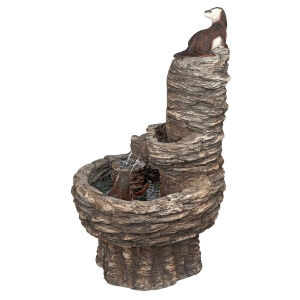 Design Toscano Tres Amigos Playful Otter Cascading Garden Fountain - KY1008