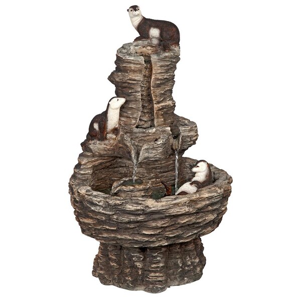 Design Toscano Tres Amigos Playful Otter Cascading Garden Fountain - KY1008