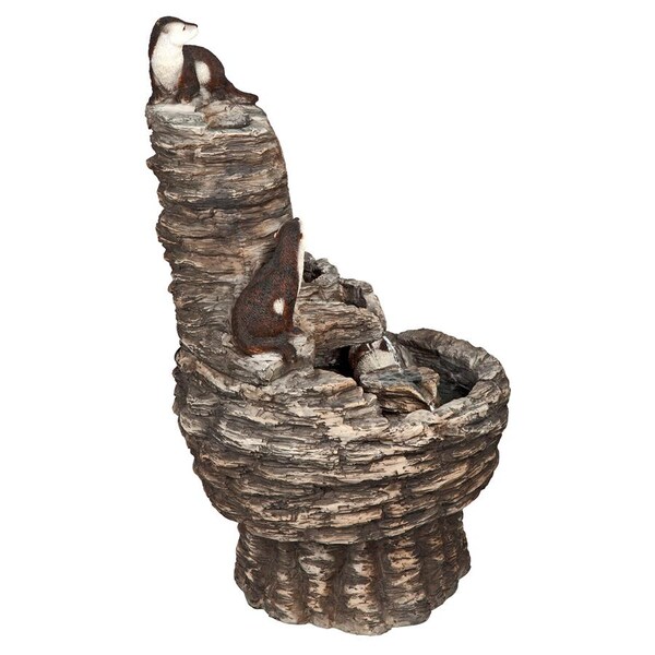 Design Toscano Tres Amigos Playful Otter Cascading Garden Fountain - KY1008