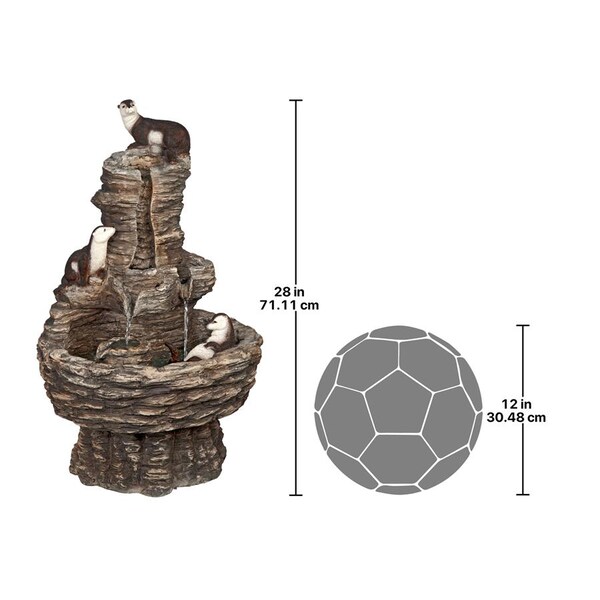 Design Toscano Tres Amigos Playful Otter Cascading Garden Fountain - KY1008