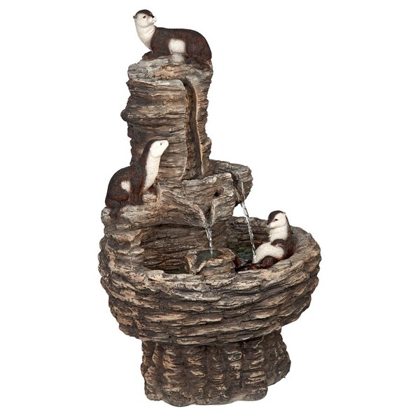 Design Toscano Tres Amigos Playful Otter Cascading Garden Fountain - KY1008