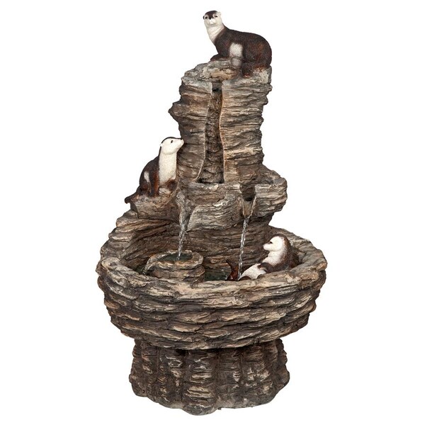 Design Toscano Tres Amigos Playful Otter Cascading Garden Fountain - KY1008