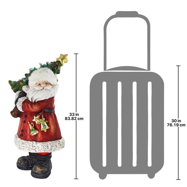Design Toscano Santa with a Sparkling Christmas Tree Illuminated Holiday Statue - DS19739